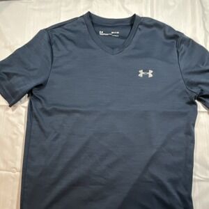 Under Armour HeatGear Men's Blue S Loose Fit Short Sleeve V-Neck T-Shirt